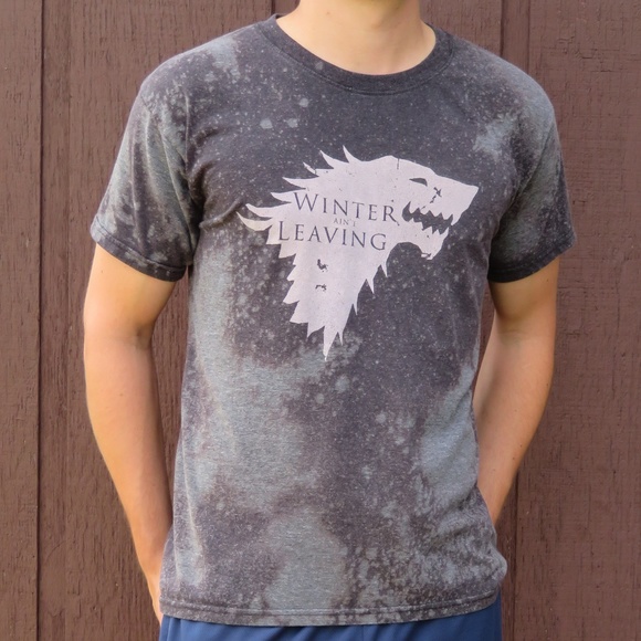 Game of Thrones Other - Game of Thrones Stark Wolf Winter Bleach Tee sz M